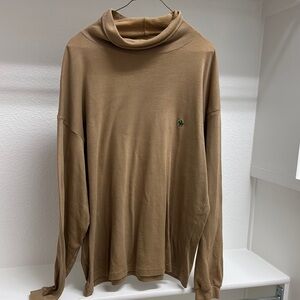 Knights of Round Table Men’s XL Long Sleeve Turtleneck Soft 100% Cotton Lt Brown